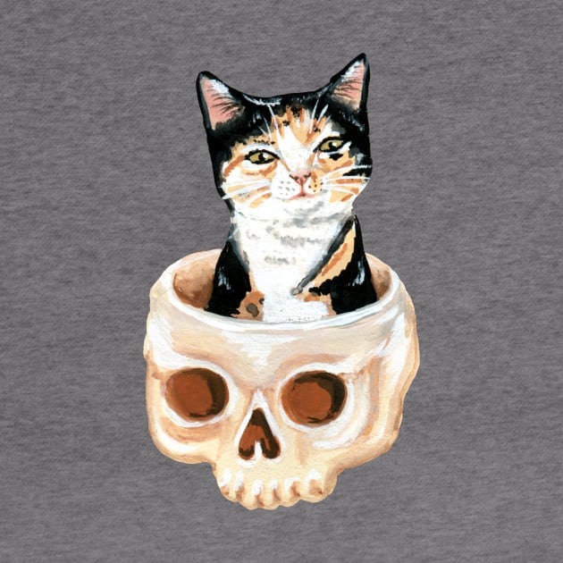 Cat in a skull by KayleighRadcliffe